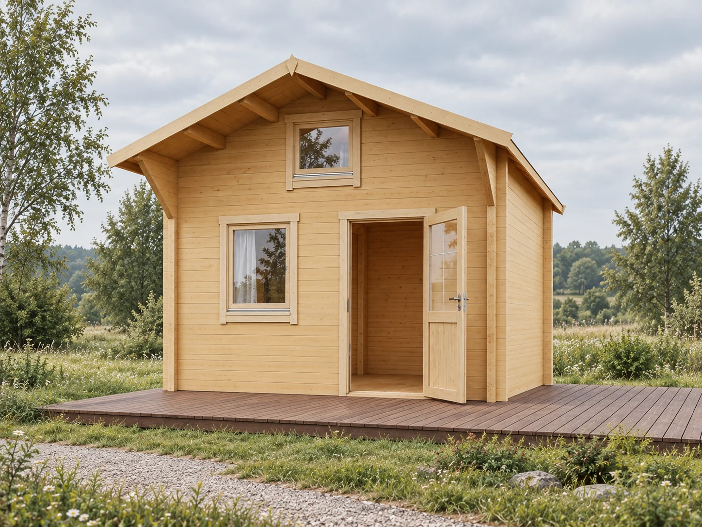 Дачный дом 6х4 м — вариант 4 — визуализация